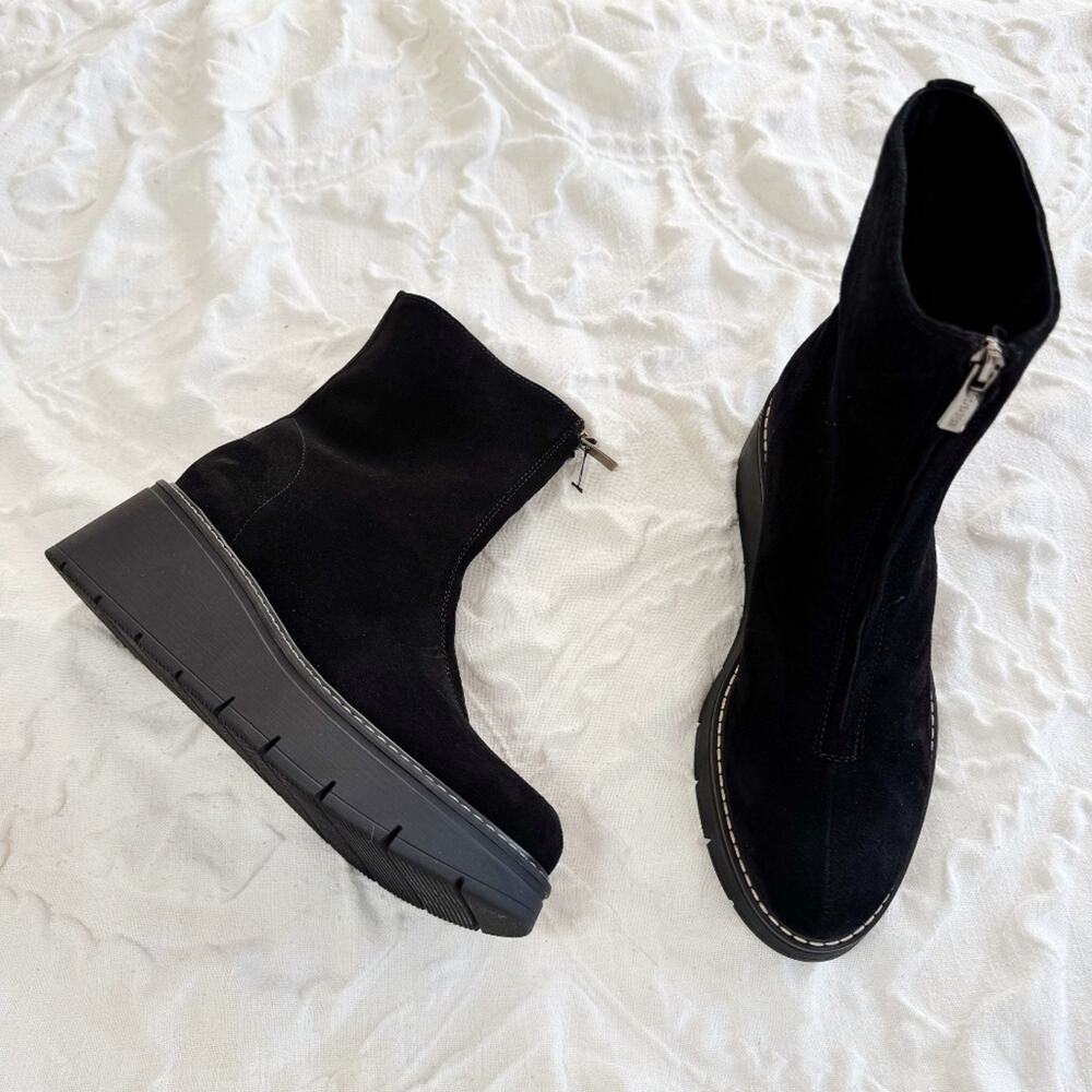 La Canadienne Bob Platform Suede Bootie New - Picture 3 of 9